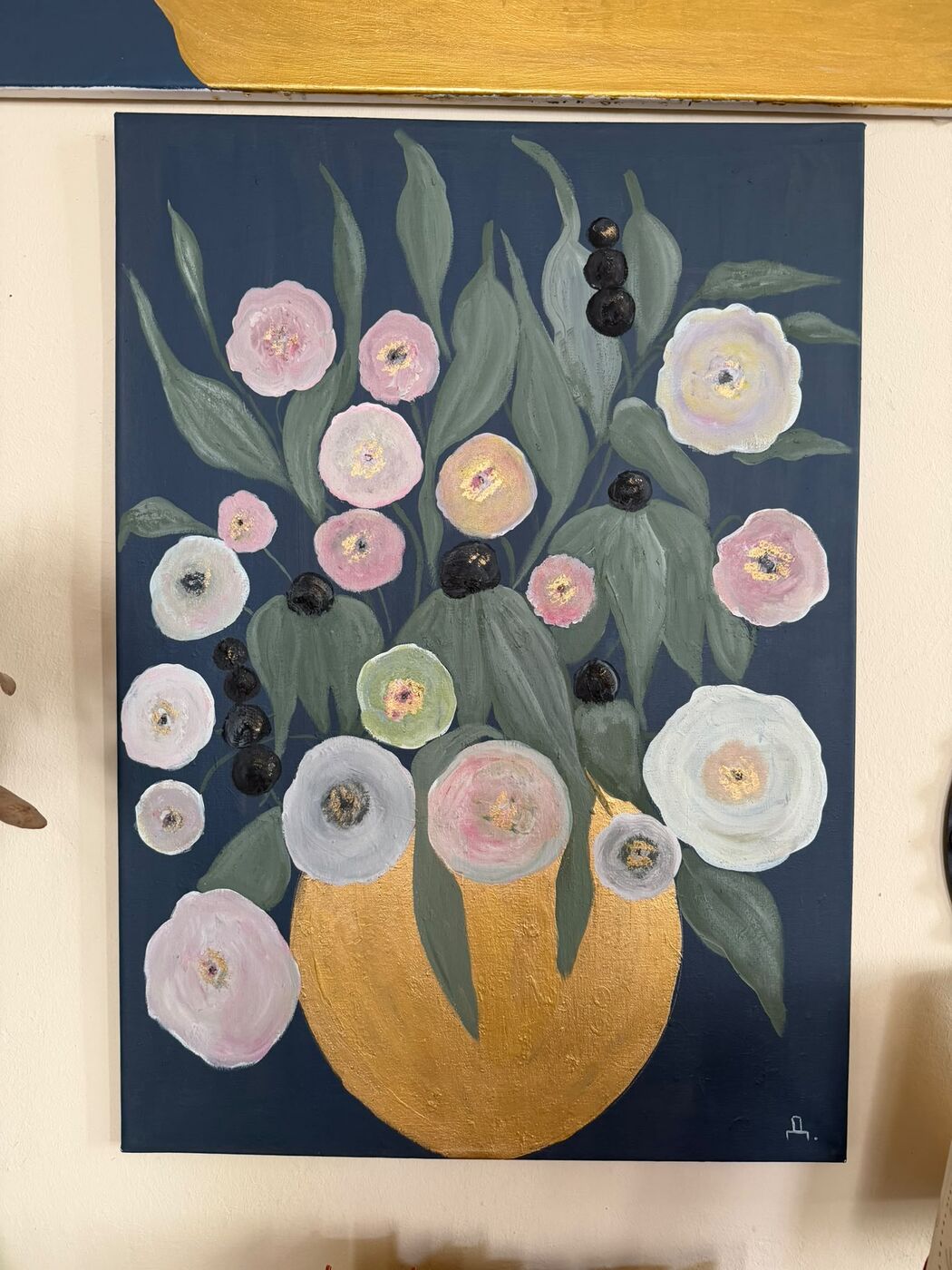 Fiori in vaso — fondo blu notte — foto 2